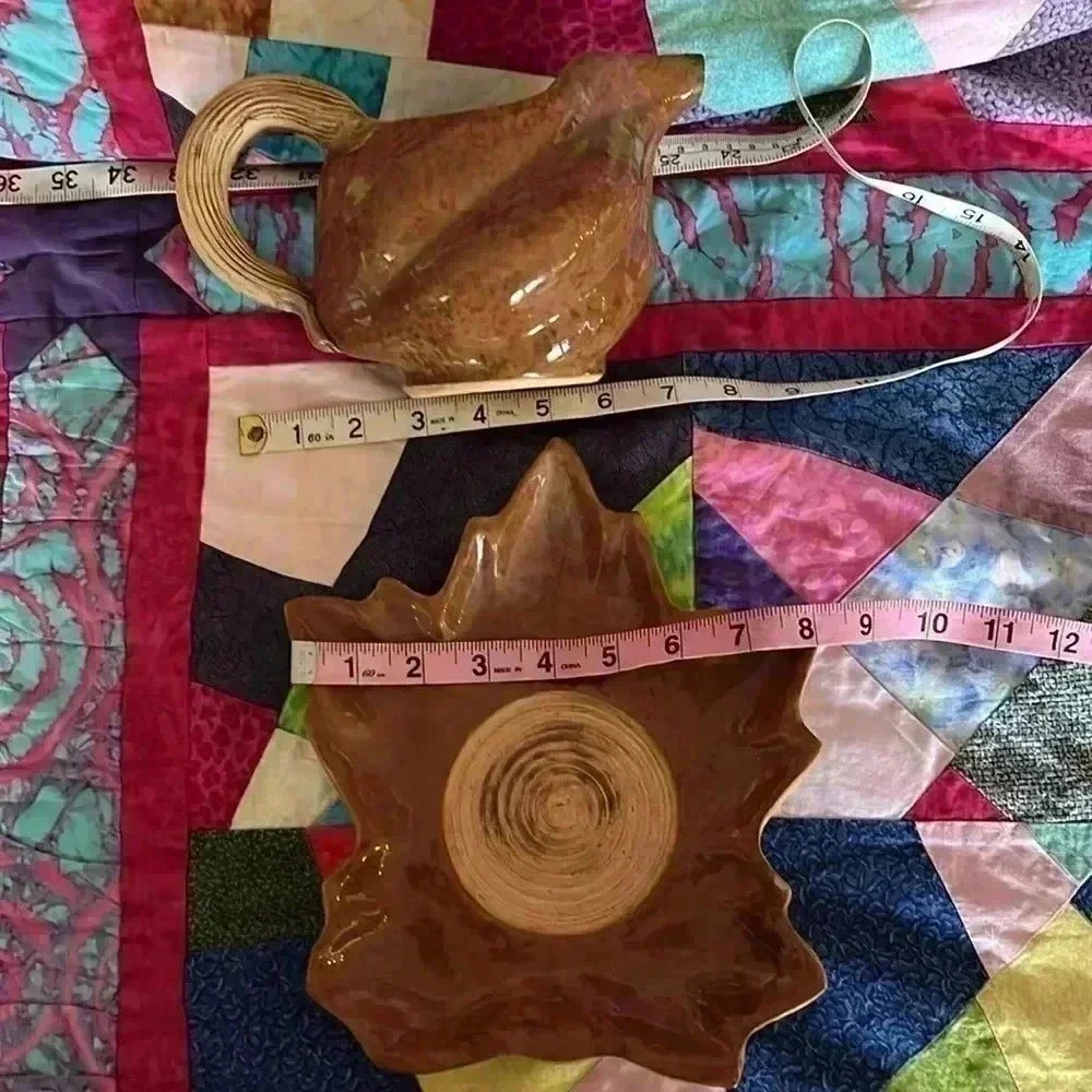 NWOT Terrafirma Ceramics NYC Sauceboat & tray Ellen Evans Signed 2010 Maple HTF - Picture 9 of 10